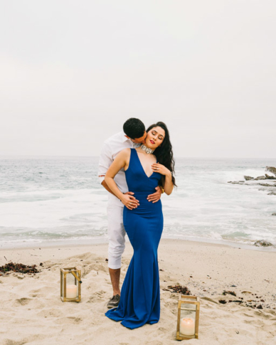 engagements portfolio orange county laguna beach victoria beach latina red lipstick blue neck kiss choker