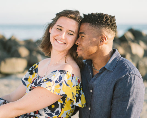 engagements portfolio san diego coronado island beach rocks interracial couple